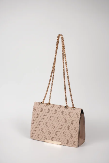 Monogram Desenli Zincir Askılı Kadın Omuz Çantası
