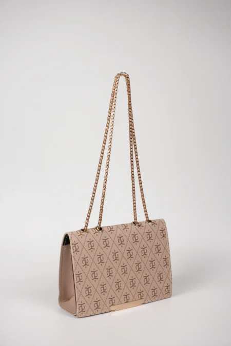 Monogram Desenli Zincir Askılı Kadın Omuz Çantası